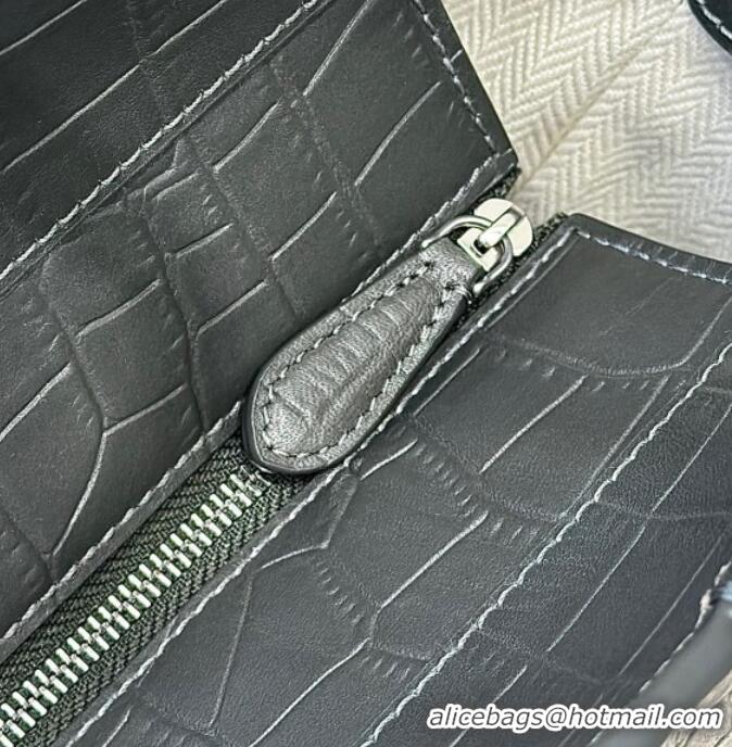Promotional The Row Marlo 14 Bag in Samanta Crocodile Embossed Leather 8823 Grey 2026