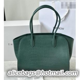 High Quality The Row Marlo 14 Bag in Samanta Crocodile Embossed Leather 8823 Green 2026