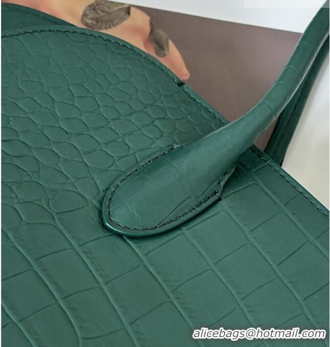 High Quality The Row Marlo 14 Bag in Samanta Crocodile Embossed Leather 8823 Green 2026