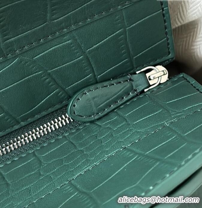 High Quality The Row Marlo 14 Bag in Samanta Crocodile Embossed Leather 8823 Green 2026
