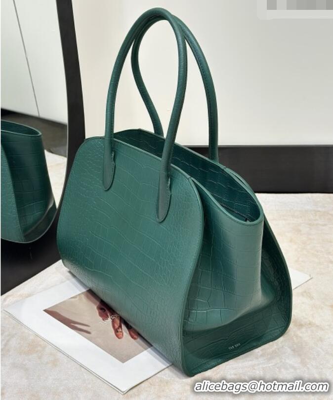 High Quality The Row Marlo 14 Bag in Samanta Crocodile Embossed Leather 8823 Green 2026