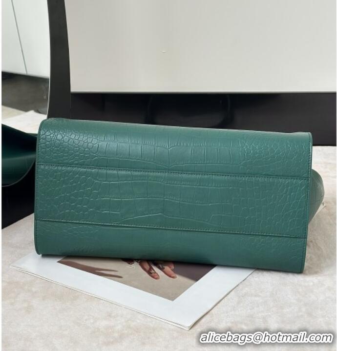 High Quality The Row Marlo 14 Bag in Samanta Crocodile Embossed Leather 8823 Green 2026