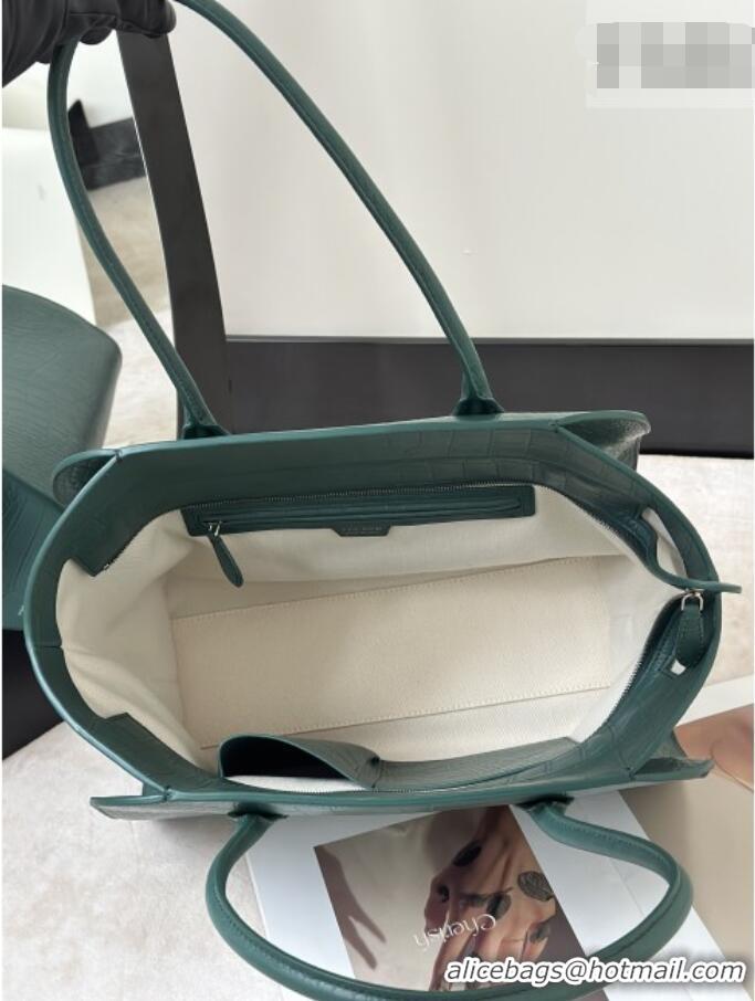 High Quality The Row Marlo 14 Bag in Samanta Crocodile Embossed Leather 8823 Green 2026