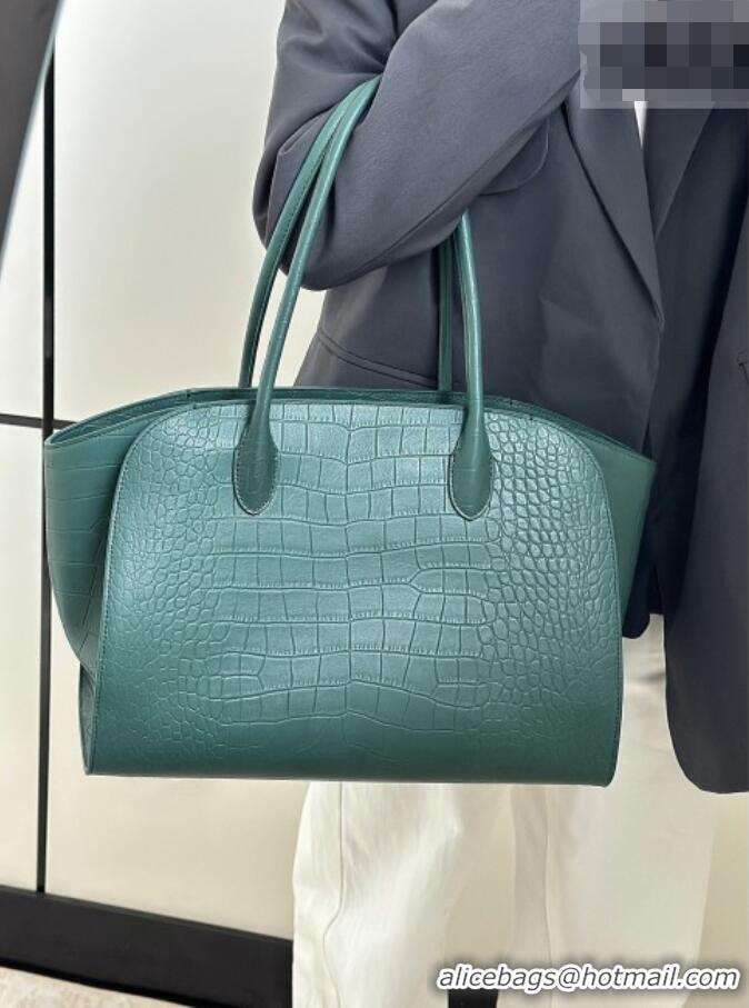 High Quality The Row Marlo 14 Bag in Samanta Crocodile Embossed Leather 8823 Green 2026