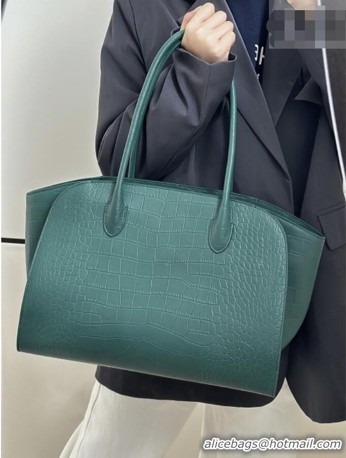 High Quality The Row Marlo 14 Bag in Samanta Crocodile Embossed Leather 8823 Green 2026