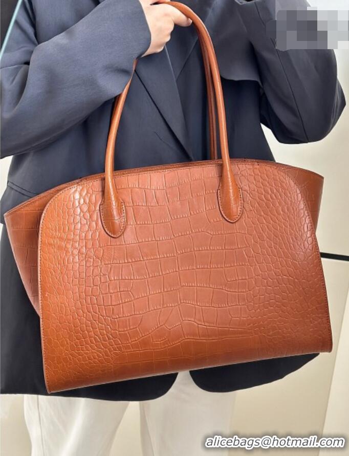 Low Price The Row Marlo 14 Bag in Samanta Crocodile Embossed Leather 8823 Gold-Tone 2026