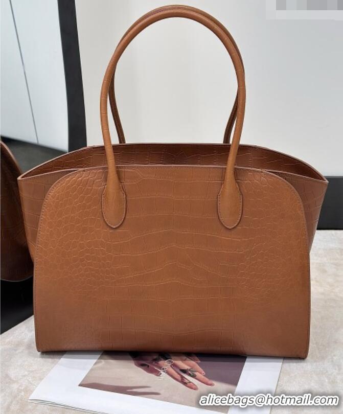 Low Price The Row Marlo 14 Bag in Samanta Crocodile Embossed Leather 8823 Gold-Tone 2026