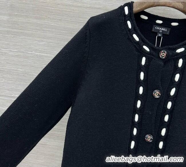Buy Discount Chanel Wool and Cashmere Cardigan CH092906 Black 2026