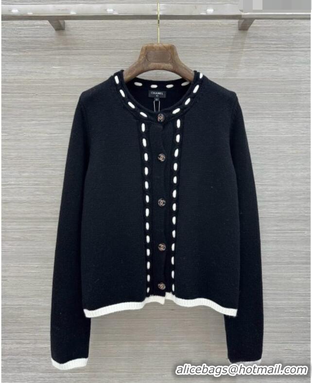 Buy Discount Chanel Wool and Cashmere Cardigan CH092906 Black 2026