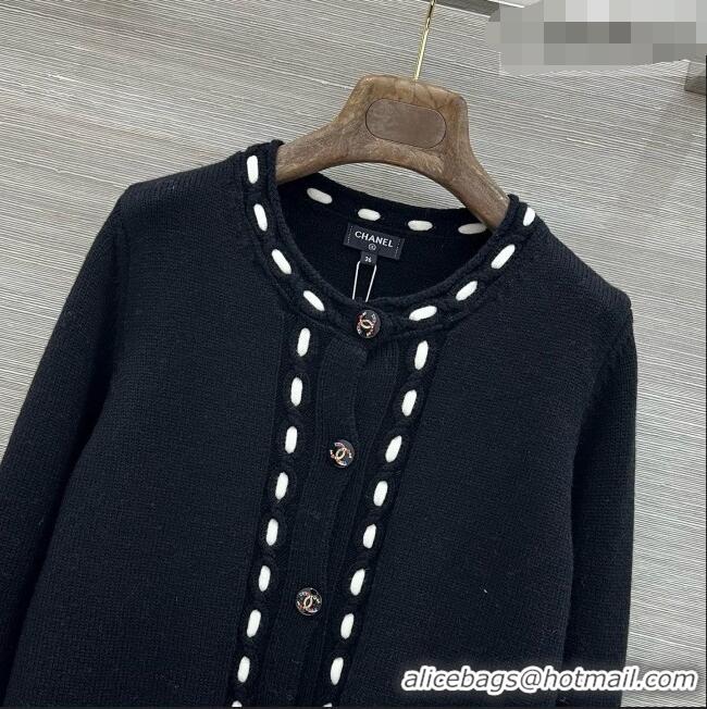 Buy Discount Chanel Wool and Cashmere Cardigan CH092906 Black 2026