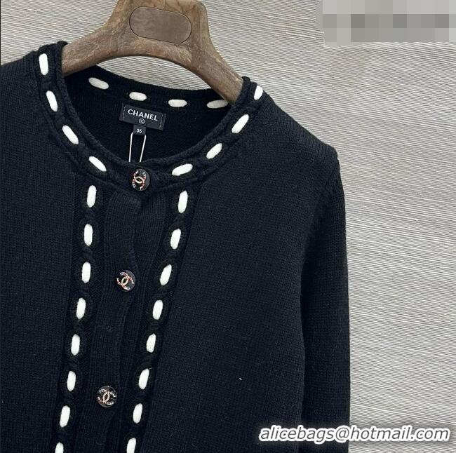 Buy Discount Chanel Wool and Cashmere Cardigan CH092906 Black 2026