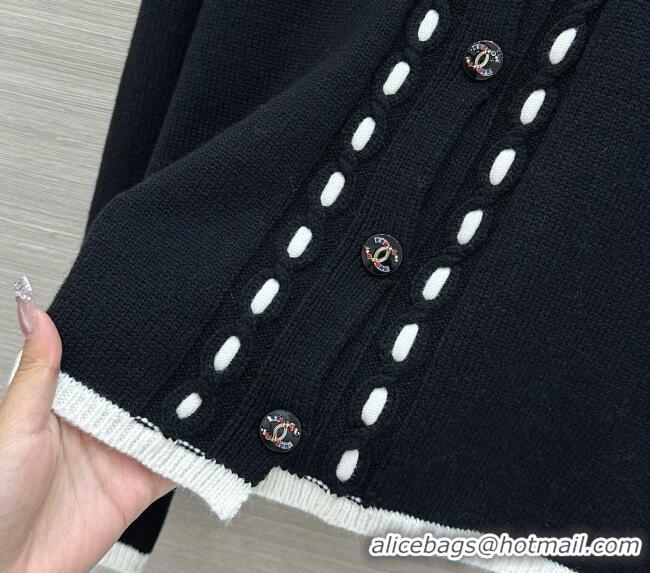Buy Discount Chanel Wool and Cashmere Cardigan CH092906 Black 2026