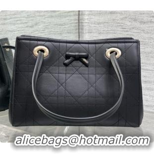 Trendy Design Dior Qixi Small Dior Promenade Shopping Bag in Vanilla Flat Cannage Calfskin D090331 Black 2026