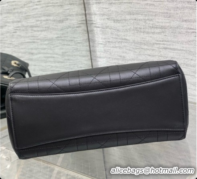 Trendy Design Dior Qixi Small Dior Promenade Shopping Bag in Vanilla Flat Cannage Calfskin D090331 Black 2026