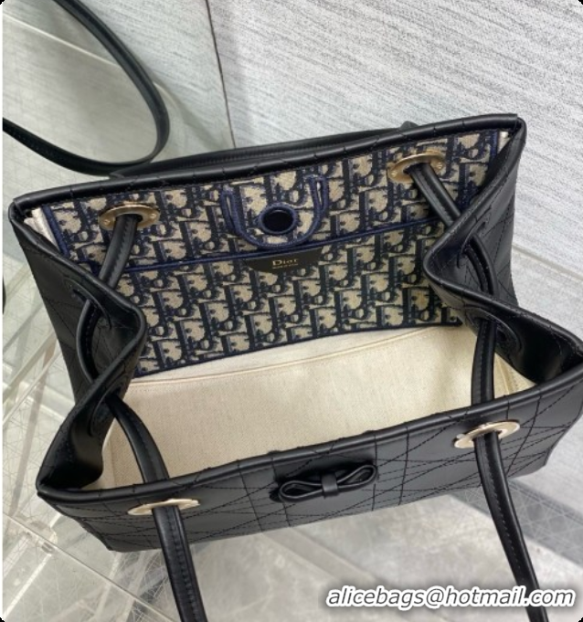 Trendy Design Dior Qixi Small Dior Promenade Shopping Bag in Vanilla Flat Cannage Calfskin D090331 Black 2026