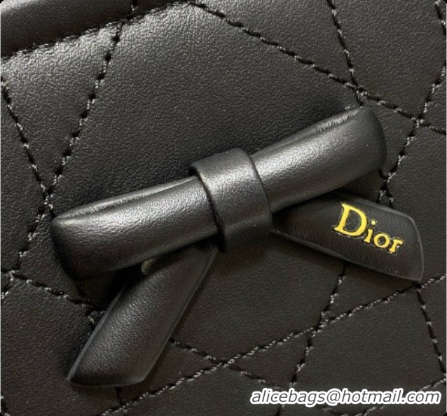 Trendy Design Dior Qixi Small Dior Promenade Shopping Bag in Vanilla Flat Cannage Calfskin D090331 Black 2026