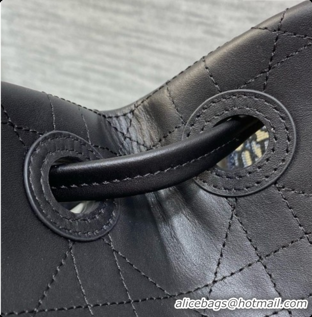 Trendy Design Dior Qixi Small Dior Promenade Shopping Bag in Vanilla Flat Cannage Calfskin D090331 Black 2026