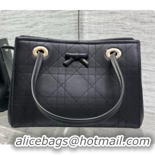 Super Quality Dior Qixi Small Dior Promenade Shopping Bag in Vanilla Flat Cannage Calfskin D090332 Black 2026