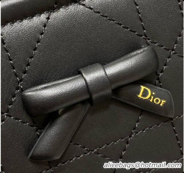 Super Quality Dior Qixi Small Dior Promenade Shopping Bag in Vanilla Flat Cannage Calfskin D090332 Black 2026