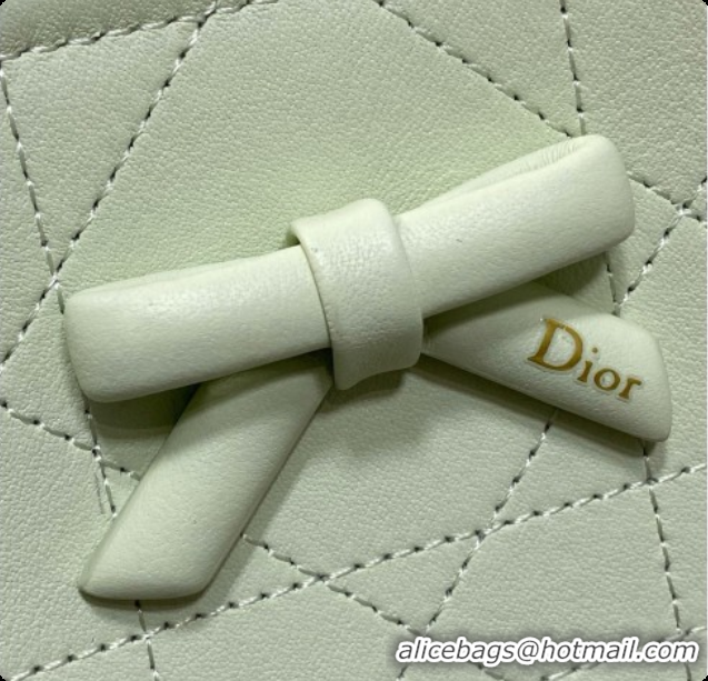 Top Quality Dior Qixi Small Dior Promenade Shopping Bag in Vanilla Flat Cannage Calfskin D090333 White 2026
