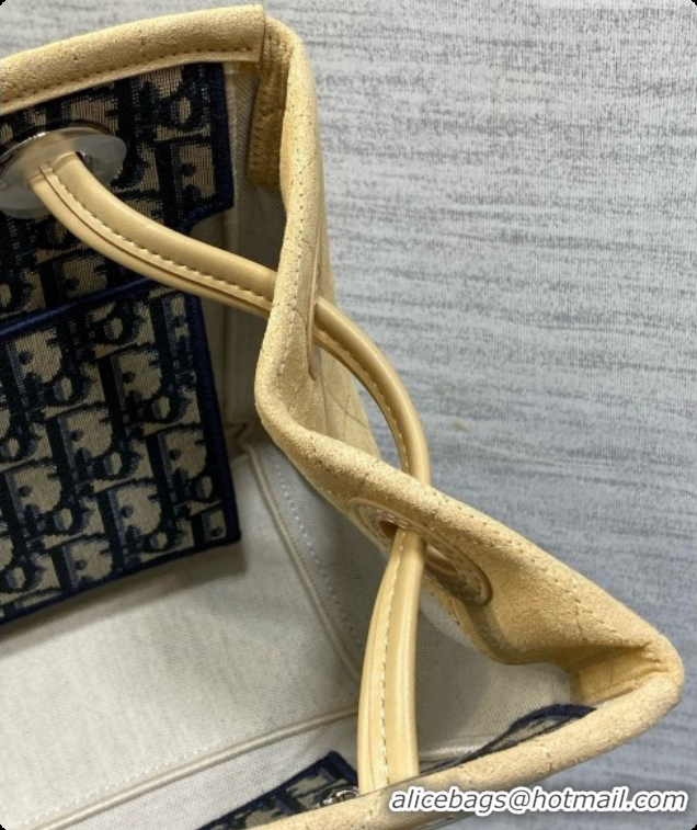 Cute Dior Qixi Small Dior Promenade Shopping Bag in Vanilla Flat Cannage Suede D090337 Beige 2026