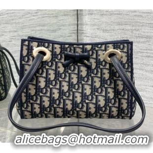 Charming Dior Promenade Mini Shopping Bag in Blue Dior Oblique Jacquard D090339 2026