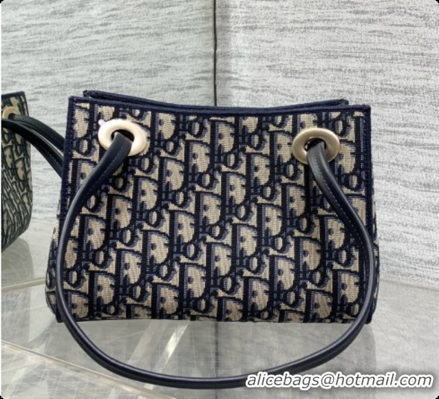 Charming Dior Promenade Mini Shopping Bag in Blue Dior Oblique Jacquard D090339 2026