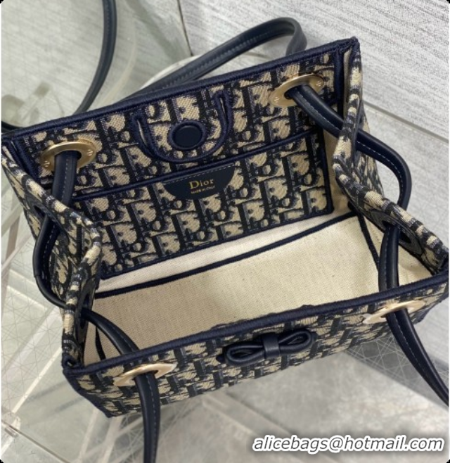 Charming Dior Promenade Mini Shopping Bag in Blue Dior Oblique Jacquard D090339 2026