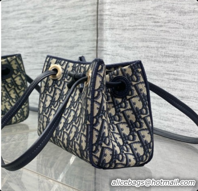 Charming Dior Promenade Mini Shopping Bag in Blue Dior Oblique Jacquard D090339 2026