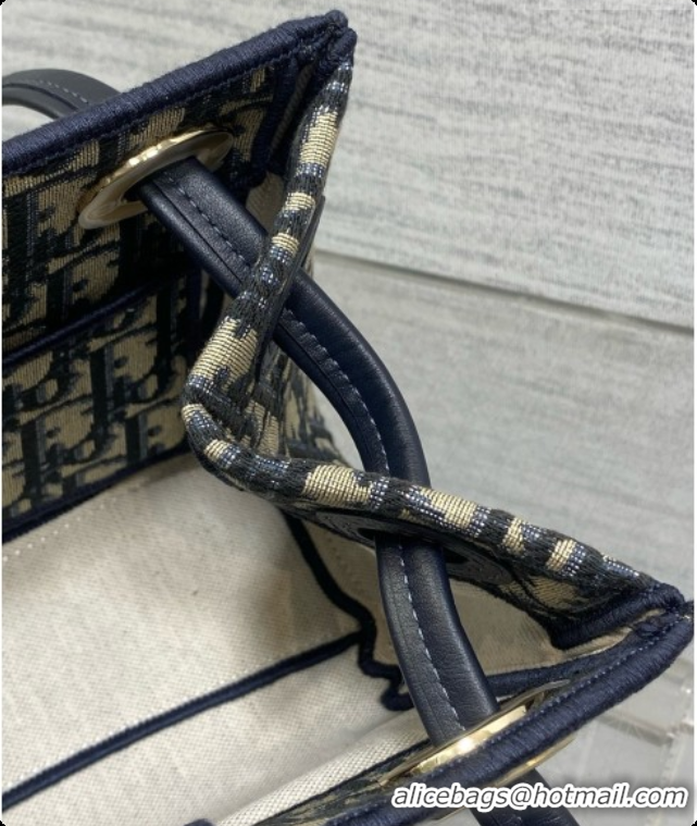 Charming Dior Promenade Mini Shopping Bag in Blue Dior Oblique Jacquard D090339 2026