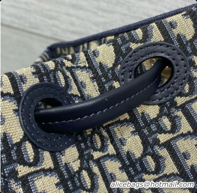 Charming Dior Promenade Mini Shopping Bag in Blue Dior Oblique Jacquard D090339 2026