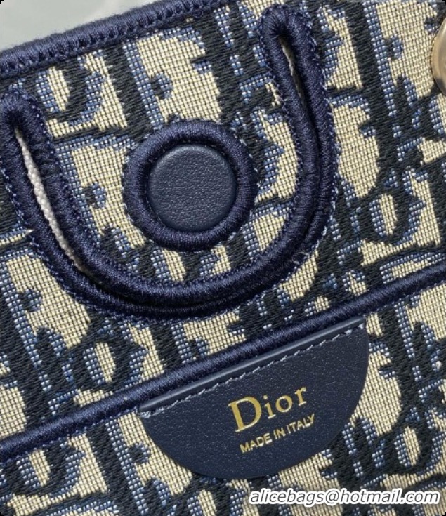 Charming Dior Promenade Mini Shopping Bag in Blue Dior Oblique Jacquard D090339 2026