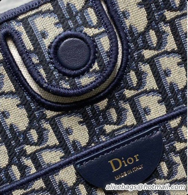 Luxury Dior Medium Dior Promenade Shopping Bag in Blue Dior Oblique Jacquard D090341 2026