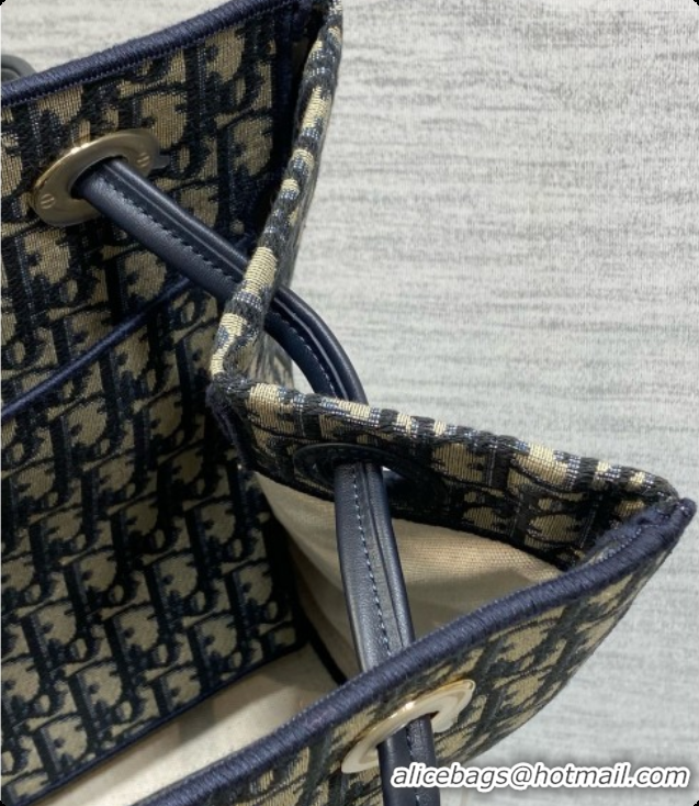 Luxury Dior Medium Dior Promenade Shopping Bag in Blue Dior Oblique Jacquard D090341 2026