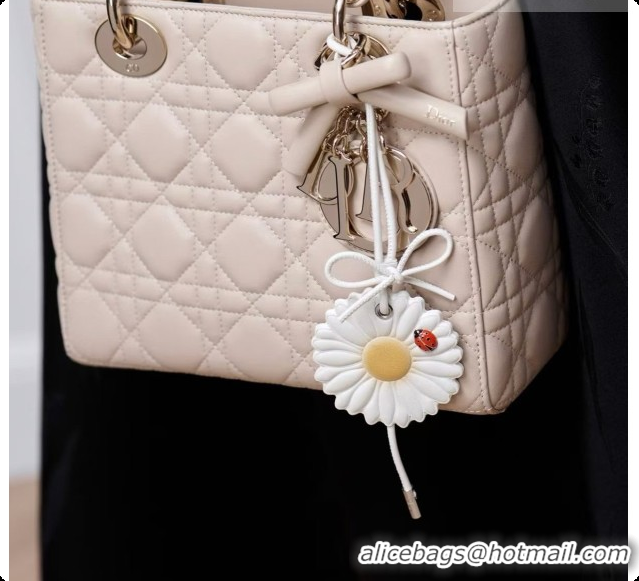 Good Product Dior Daisy Bag Charm in Yellow and White Calfskin D090342 2026
