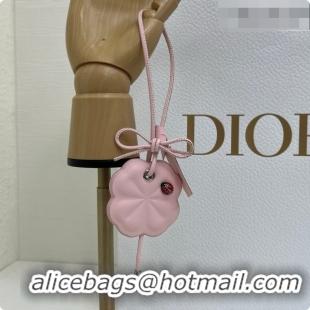 Luxury Dior Clover Bag Charm in Pink Calfskin D090343 2026