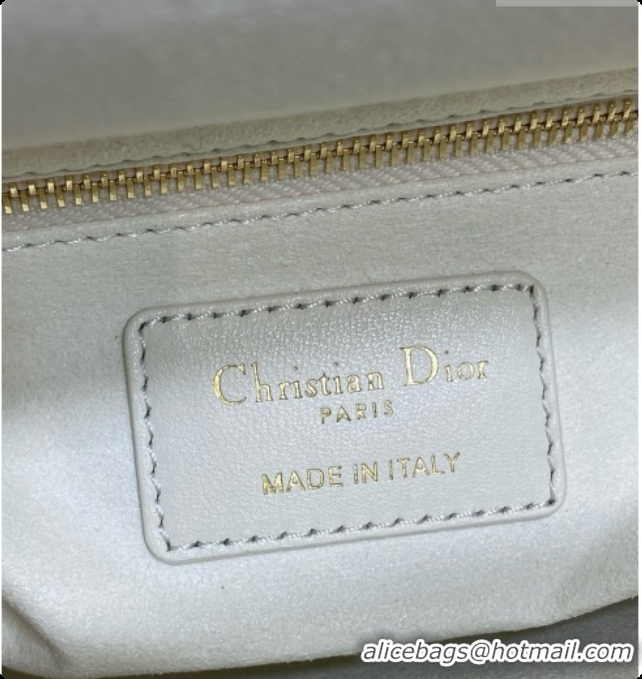 Grade Quality Dior Small Lady Bag in Cannage Lambskin with Bow D090345 White/Black/Gold 2026
