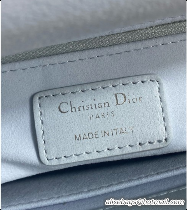 Practical Dior Small Lady Bag in Cannage Lambskin with Bow D090347 Light Blue 2026
