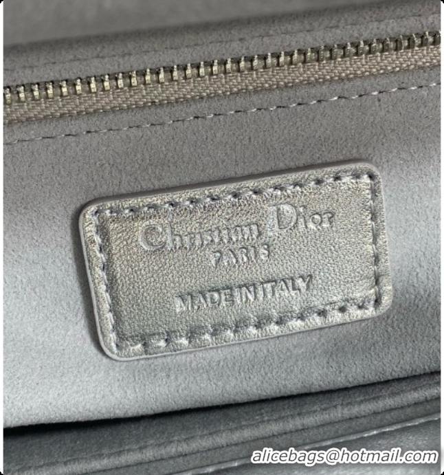 Popular Style Dior Small Lady Bag in Cannage Lambskin with Bow D090349 Silver 2026