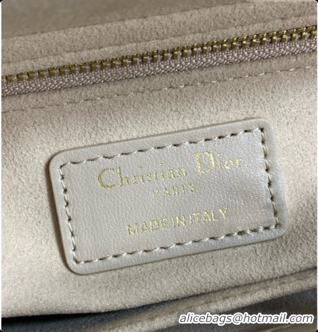Top Design Dior Small Lady Bag in Cannage Lambskin with Bow D090348 Beige/Burgundy 2026