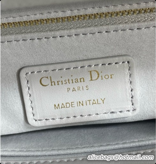 Sumptuous Dior Small Lady Bag in Cannage Lambskin with Bow D090350 Light Grey/Beige 2026
