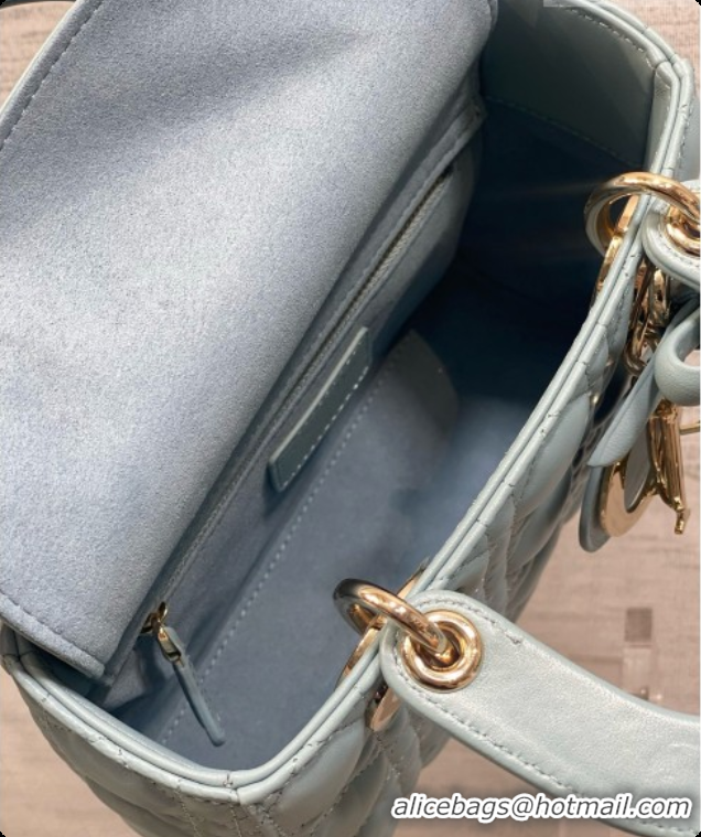 Best Product Dior Small Lady Bag in Cannage Lambskin with Bow D090351 Blue 2026