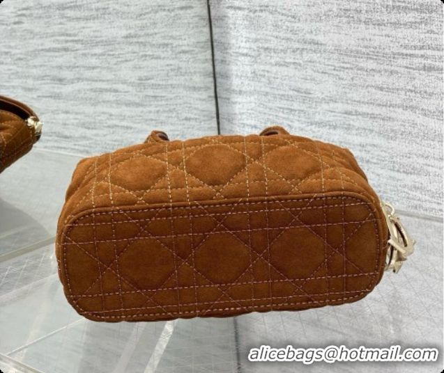 Grade Dior Mini Dior Toujours Hobo Bag in Cannage Suede D090352 Brown 2026