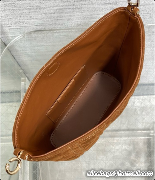 Grade Dior Mini Dior Toujours Hobo Bag in Cannage Suede D090352 Brown 2026