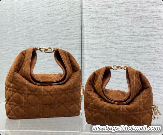 Grade Dior Mini Dior Toujours Hobo Bag in Cannage Suede D090352 Brown 2026
