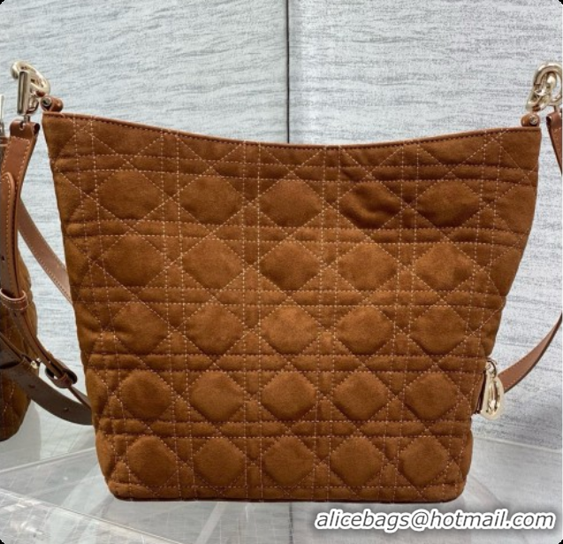 Grade Quality Dior Small Dior Toujours Hobo Bag in Cannage Suede D090353 Brown 2026