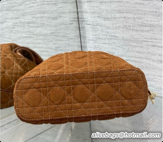 Grade Quality Dior Small Dior Toujours Hobo Bag in Cannage Suede D090353 Brown 2026
