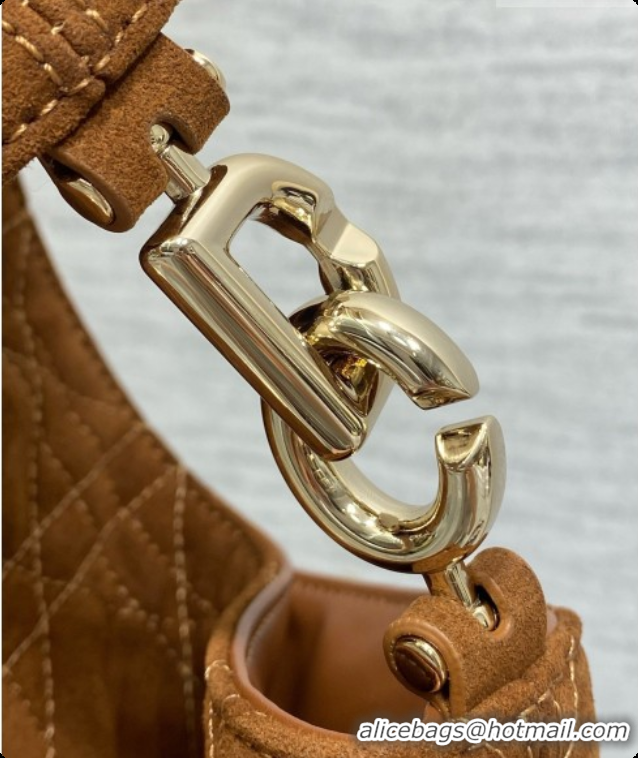 Grade Quality Dior Small Dior Toujours Hobo Bag in Cannage Suede D090353 Brown 2026