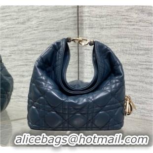 Pretty Style Dior Mini Dior Toujours Hobo Bag in Cannage Lambskin D090370 Navy Blue 2026