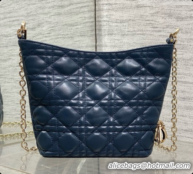 Pretty Style Dior Mini Dior Toujours Hobo Bag in Cannage Lambskin D090370 Navy Blue 2026